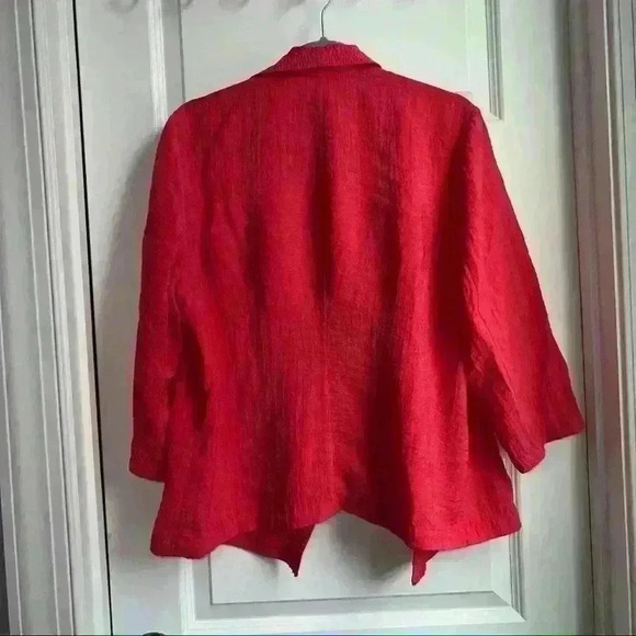Chicos Coral/Red Open Front Lightweight Top Size 2 (Medium) - Picture 3 of 4